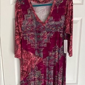 NWT SOFT  SURROUNDINGS Women Soho TIBETAN Maxi Dress Sz L  Fuchsia  MSP $130